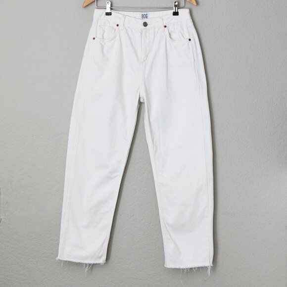 BDG Urban Outfitters White Pax High Rise Straight Leg Jean Fray Hem Size 29 x 32 - Picture 5 of 16
